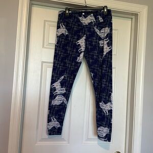 Lularoe Cat Pattern, Navy and White, size Tall and Curvy, T&C